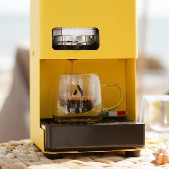 Aroma Ego Macchina da Caffè a Cialde E.S.E. 44mm 380W - Verde - Giallo
