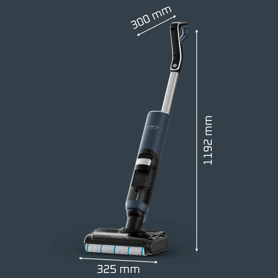 Rowenta X-Clean 5 Pro GZ5436E0 scopa elettrica Aspirapolvere a bastone 2 in 1 Batteria Secco e bagnato Senza sacchetto 0,5 L Blu, Nero