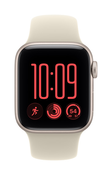 Apple Watch SE (3nd generation) SE 3 GPS, Cassa 40 mm in alluminio galassia con Cinturino Sport sabbia - S/M