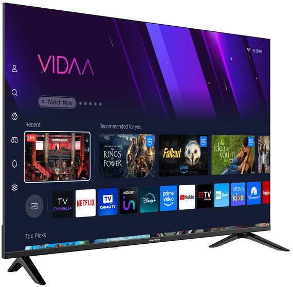 United UNLED55KM10VDA SMART TV 55" ULTRA HD 4K, Sistema operativo VIDAA, Triplo tuner DVBT2/C/S2 HEVC MAIN10, Dolby Audio, Parental Control