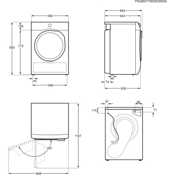 Electrolux EW6H1ZBG9C asciugatrice Libera installazione Caricamento frontale 9 kg Bianco