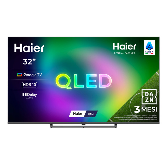 Haier Smart TV QLED 32" H32S80GFX, Full HD, Google TV, HDR10, Dolby Audio, HDMI 2.1 x4, Bluetooth 5.1, DBX TV