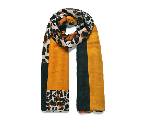 Tan Leopard Print Scarf