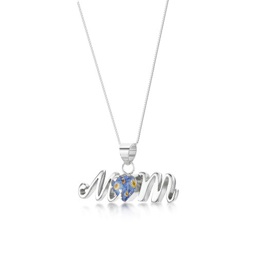 925 Silver Pendant - Forget me not - Mum