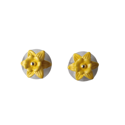 Silver Finish Daffodil Stud Earring Silver Finish Daffodil Stud Earring