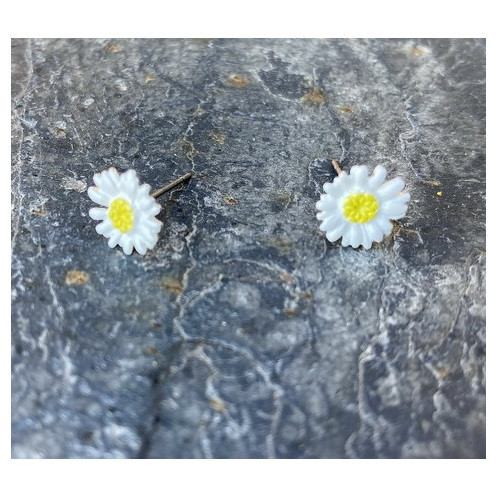 Silver Plated Daisy Stud Earring with gift box