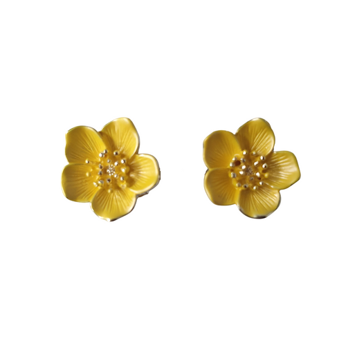 Silver Finish Buttercup Clip Earring Silver Finish Buttercup Clip Earring