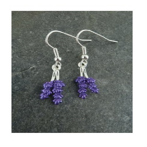 Silver Plated Lavender Earring with gift box