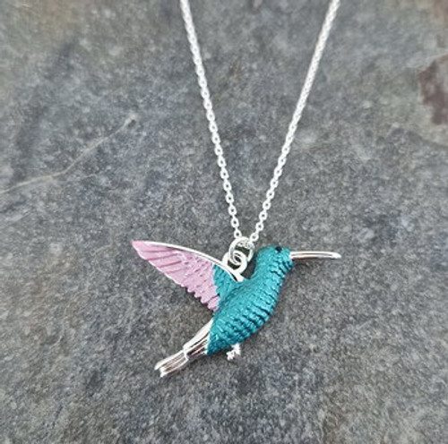 Silver Plated Humming Bird Pendant