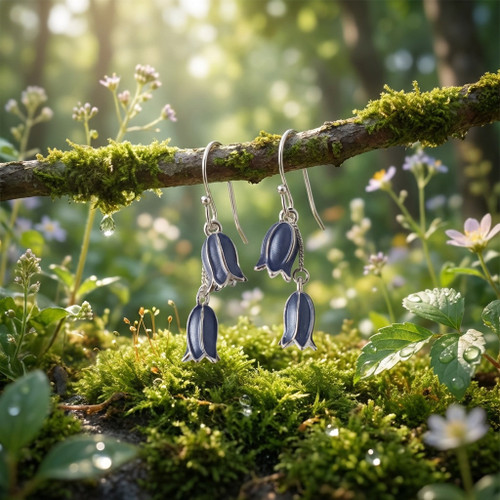 Silver Finish Bluebell Earring