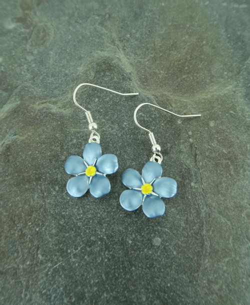 Silver Plated Forget-me-Not Hook Earring