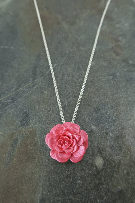 Camellia Pink Flower Necklace