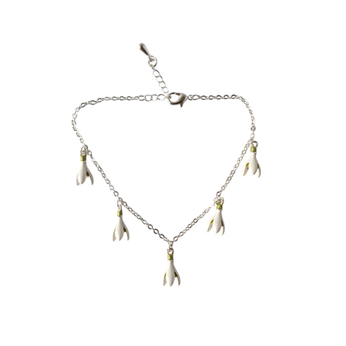 Silver Finish Snowdrop Charm Bracelet