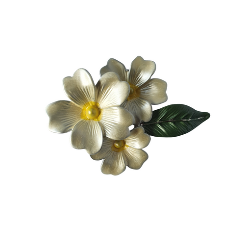 Silver Finish Primrose Yellow Flower Brooch Silver Finish Primrose Yellow Flower Brooch
