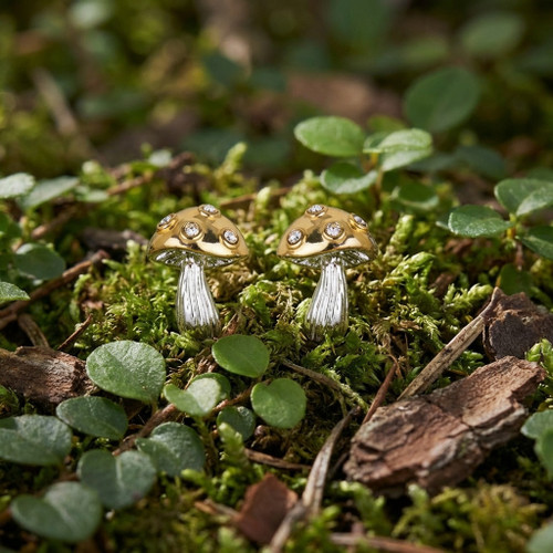 Silver Plated Mushrooms Earrings