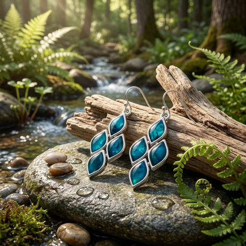 Tide Jewellery Blue articulated diamond earrings