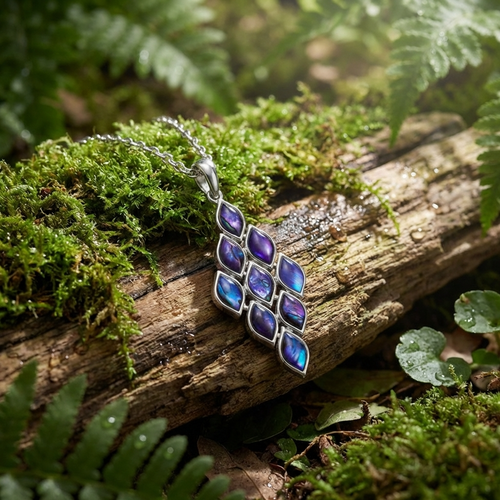 Tide Jewellery Purple articulated diamond necklace