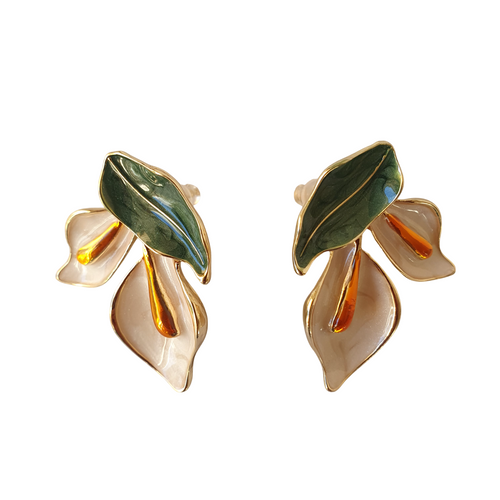 Bohemian Style Enamel Flower stud earrings