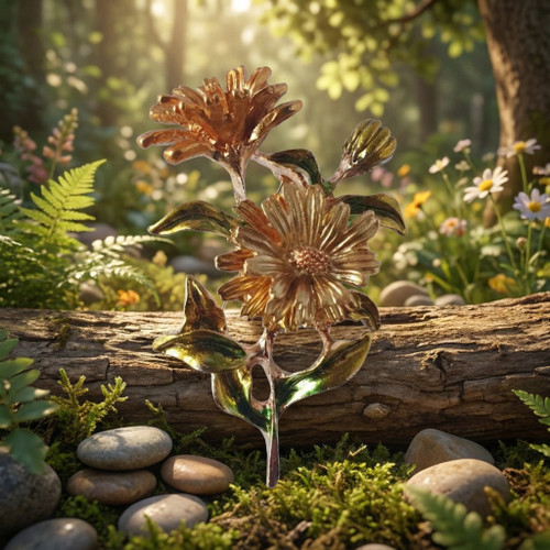 Gold Daisy Flower brooch