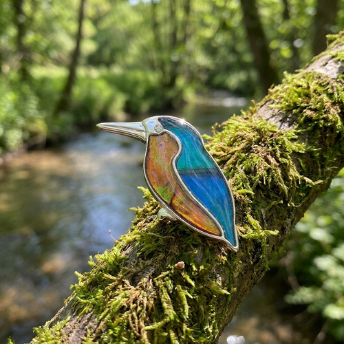Kingfisher pin badge