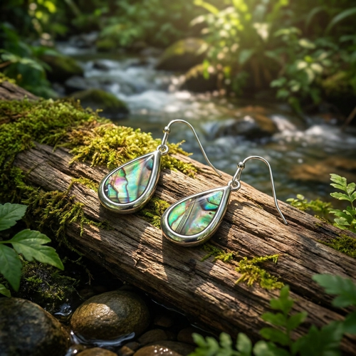 Natural teardrop earrings