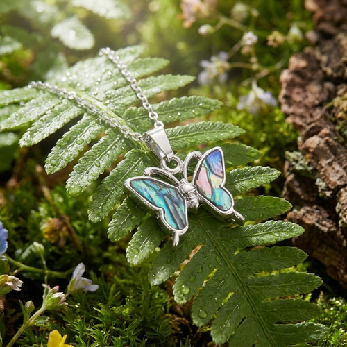 Natural butterfly necklace