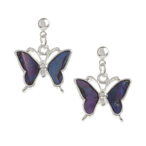 Purple butterfly earrings