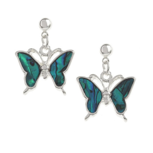 Blue butterfly earrings