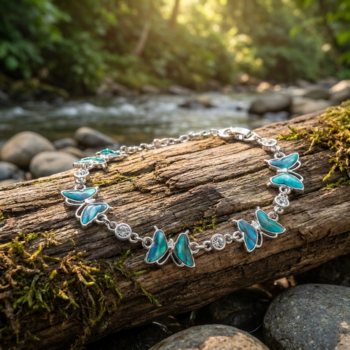 Blue butterfly bracelet