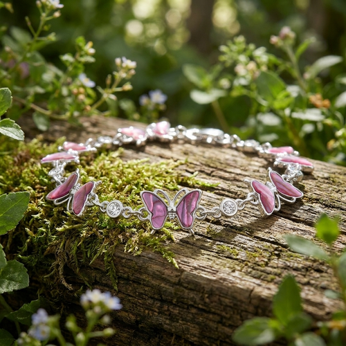 Pink butterfly bracelet