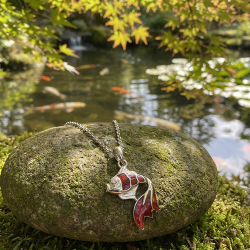 Paua Shell Goldfish necklace