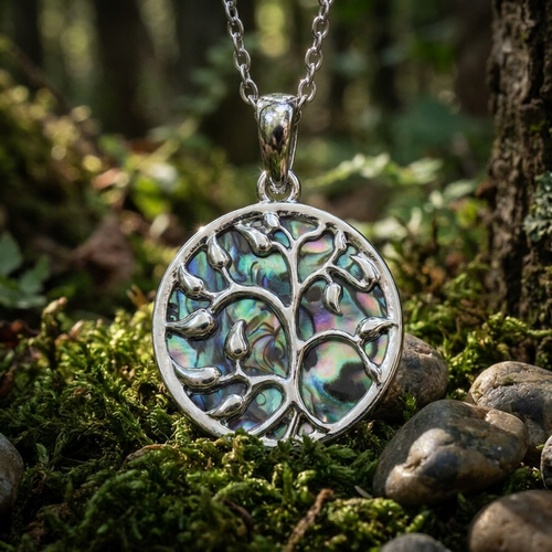 Leafy tree of life necklace