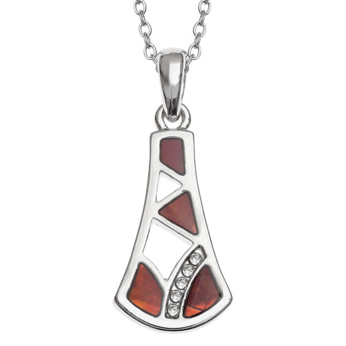 Paua Shell Classic diamante necklace