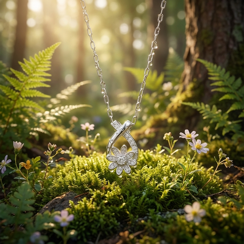 Silver Plated Daisy Pendant Necklace