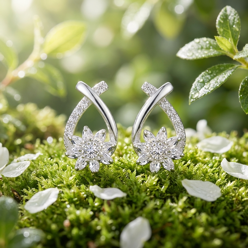 Silver Plated Daisy Earrings