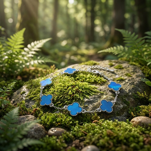 Paua Shell Blue quatrefoil bracelet