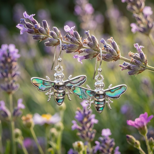 Paua shell Bee earrings