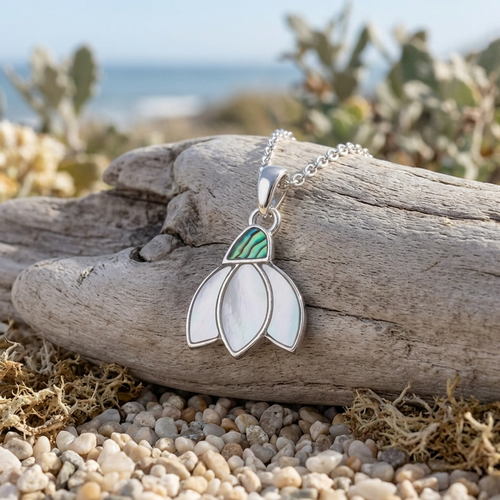 Paua Shell Snowdrop necklace