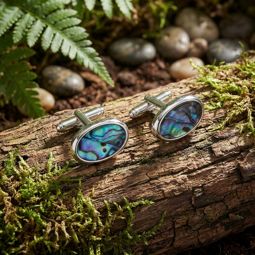 Tide Jewellery inlaid Paua shell oval cufflinks