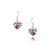 925 Silver drop Earrings - Real Flower - Sm Heart