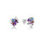 925 Silver stud Earrings - Real Flower - Heart