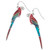 Tide Jewellery inlaid red Paua shell perched Macaw hook earrings
