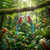 Tide Jewellery inlaid red Paua shell perched Macaw hook earrings