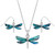 Tide Jewellery inlaid blue Paua shell blue dragonfly  Set