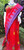 Red with Lime Green and Purple border Monipuri Tant Saree