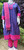 Navy Blue and Pink Monipuri Salwar Kameez - XXLarge