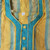 Yellow and Sky Blue Monipuri Salwar Kameez - Small