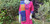 Pink and Navy Blue Monipuri Salwar Kameez - Small