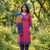 Pink and Navy Blue Monipuri Salwar Kameez - XLarge