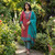 Maroon and Turqoise Monipuri Salwar Kameez - XLarge